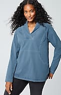 pure jill indigo front-pocket top