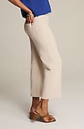 wearever smooth-fit cropped wide-leg knit jeans