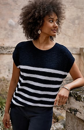 Image for Wearever Textured Cap-Sleeve Sweater