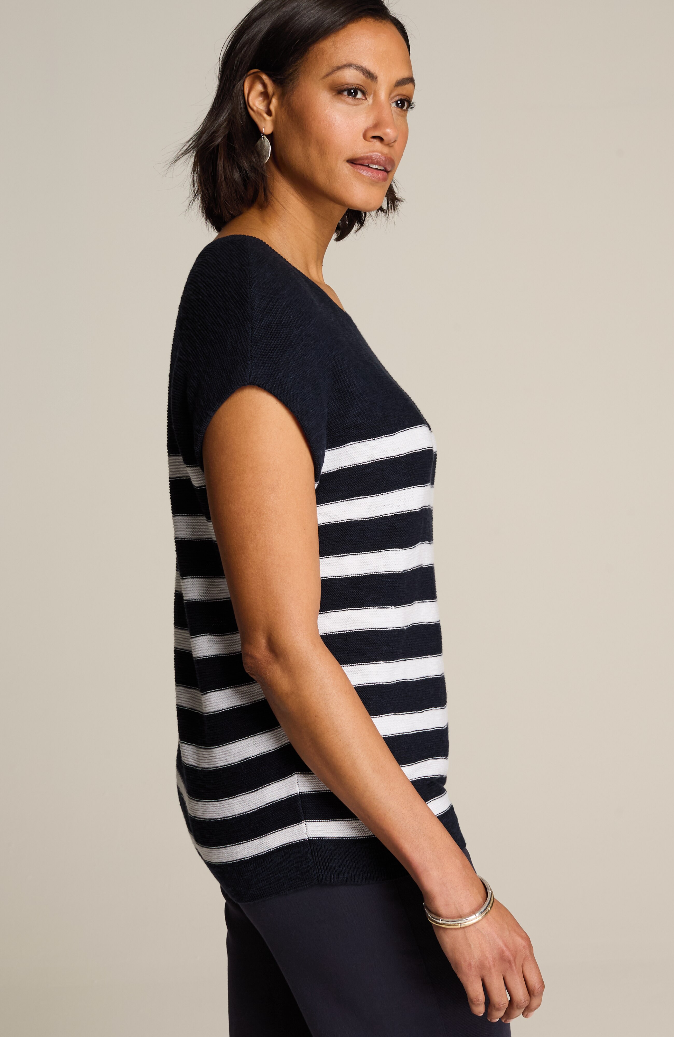 wearever textured cap-sleeve sweater