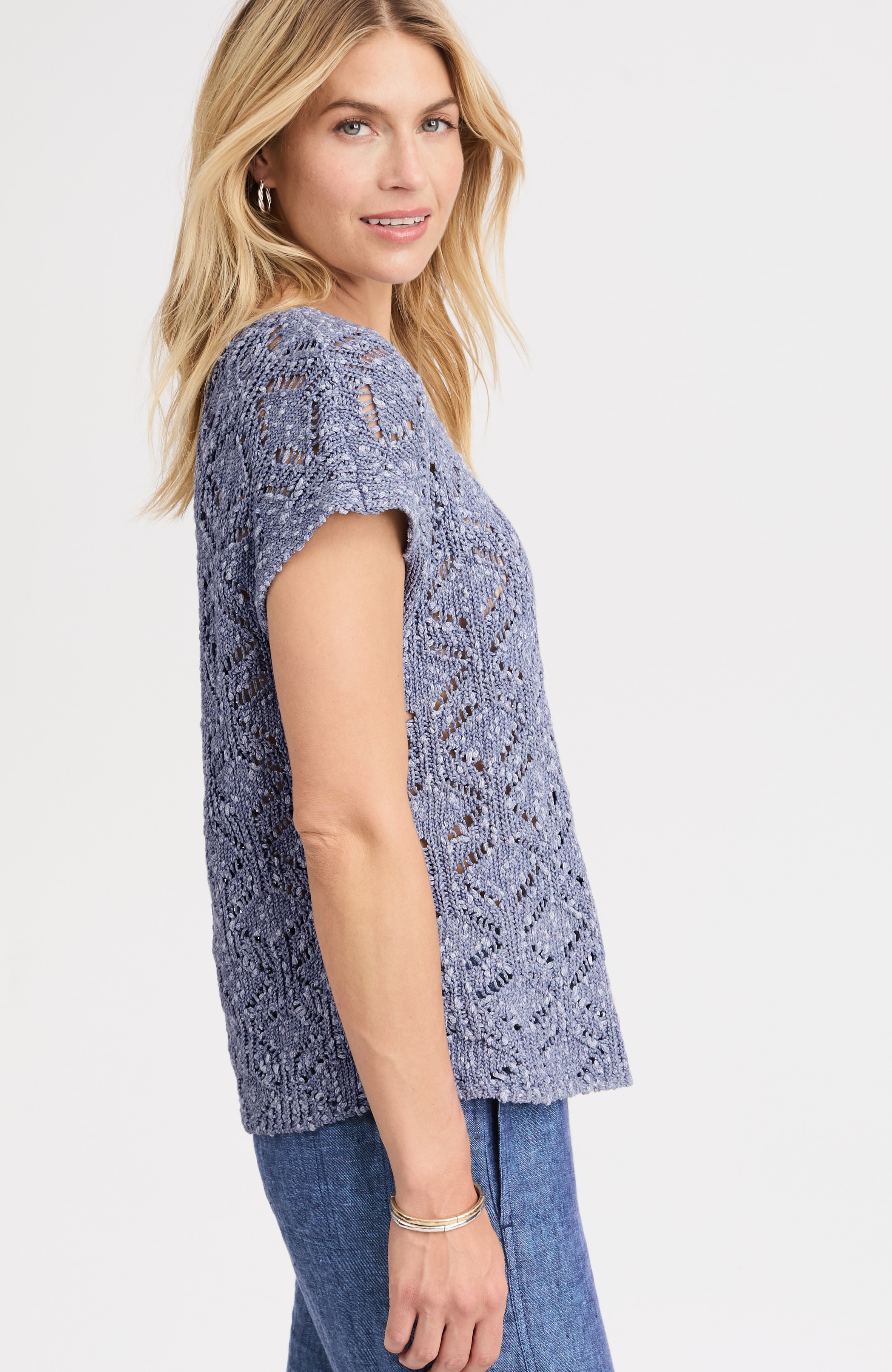 pure jill textured-cotton sweater