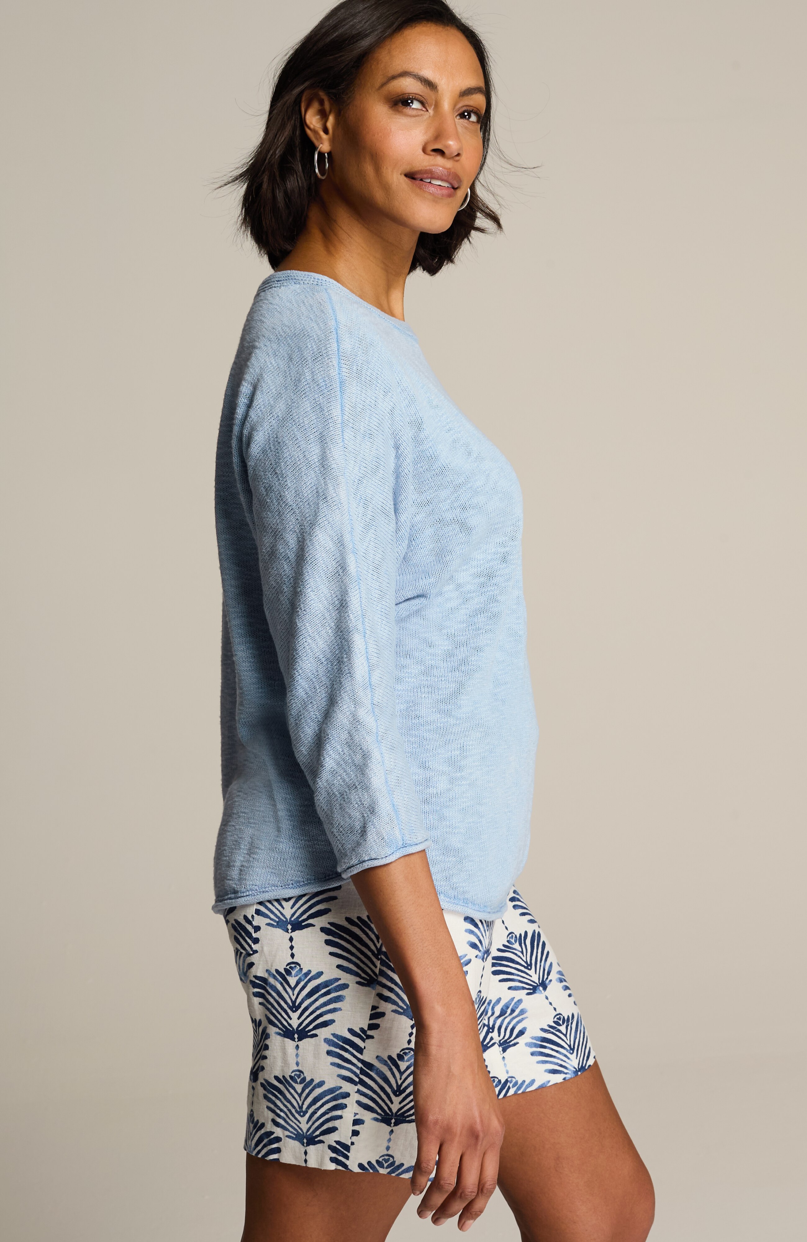 COTTON-SLUB DOLMAN-SLEEVE SWEATER | JJill
