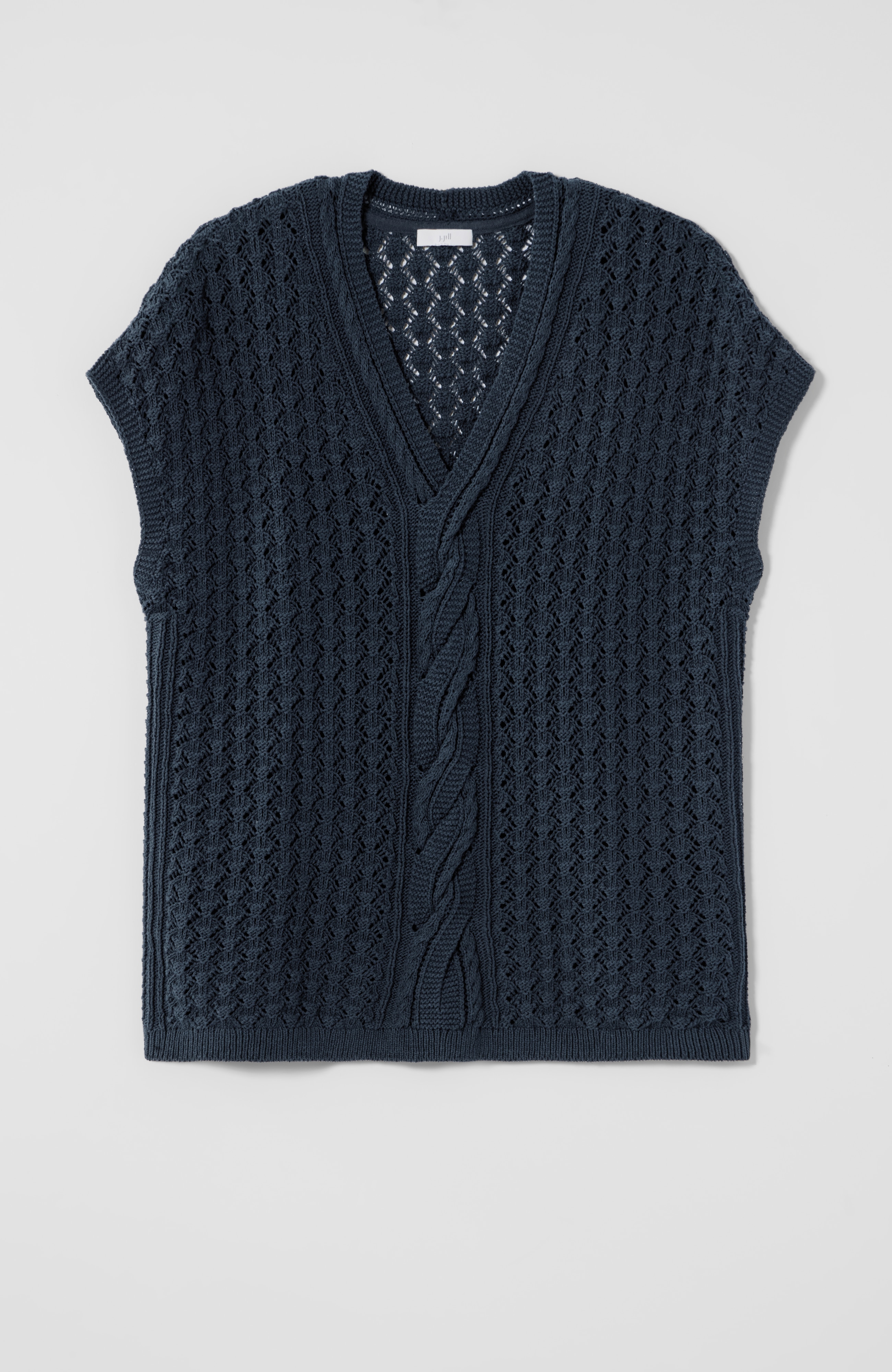 Cable-Knit Short-Sleeve Pullover | JJill