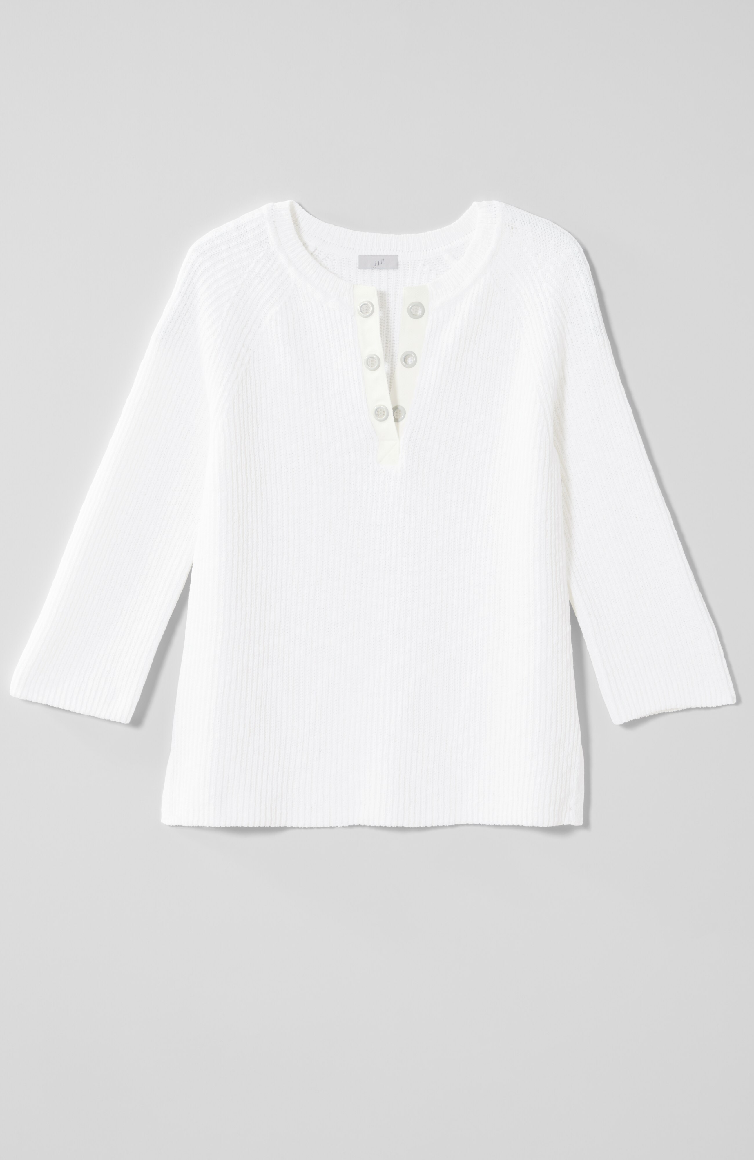 SPLIT-NECK RIBBED SWEATER | JJill