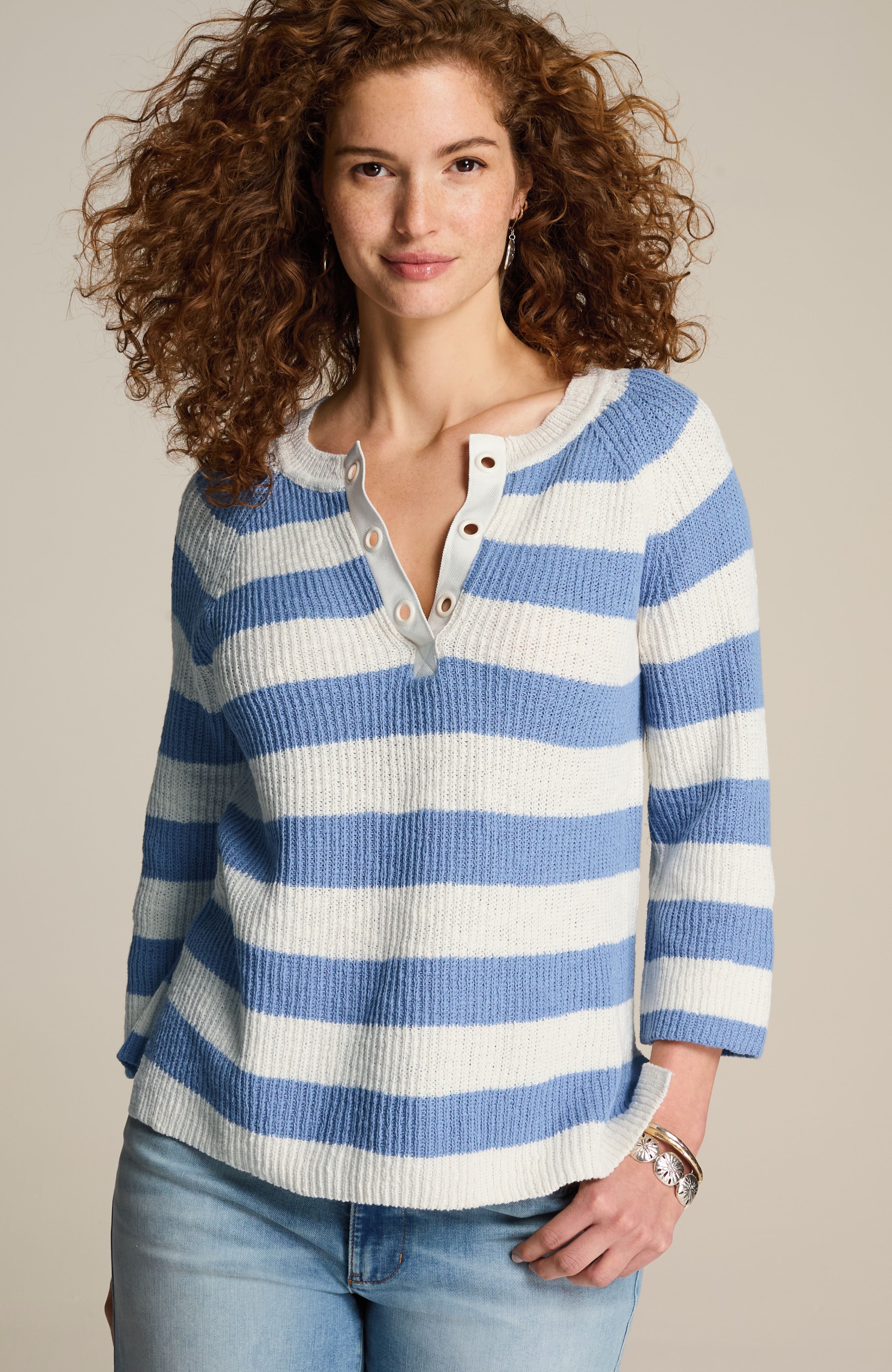 split-neck ribbed sweater