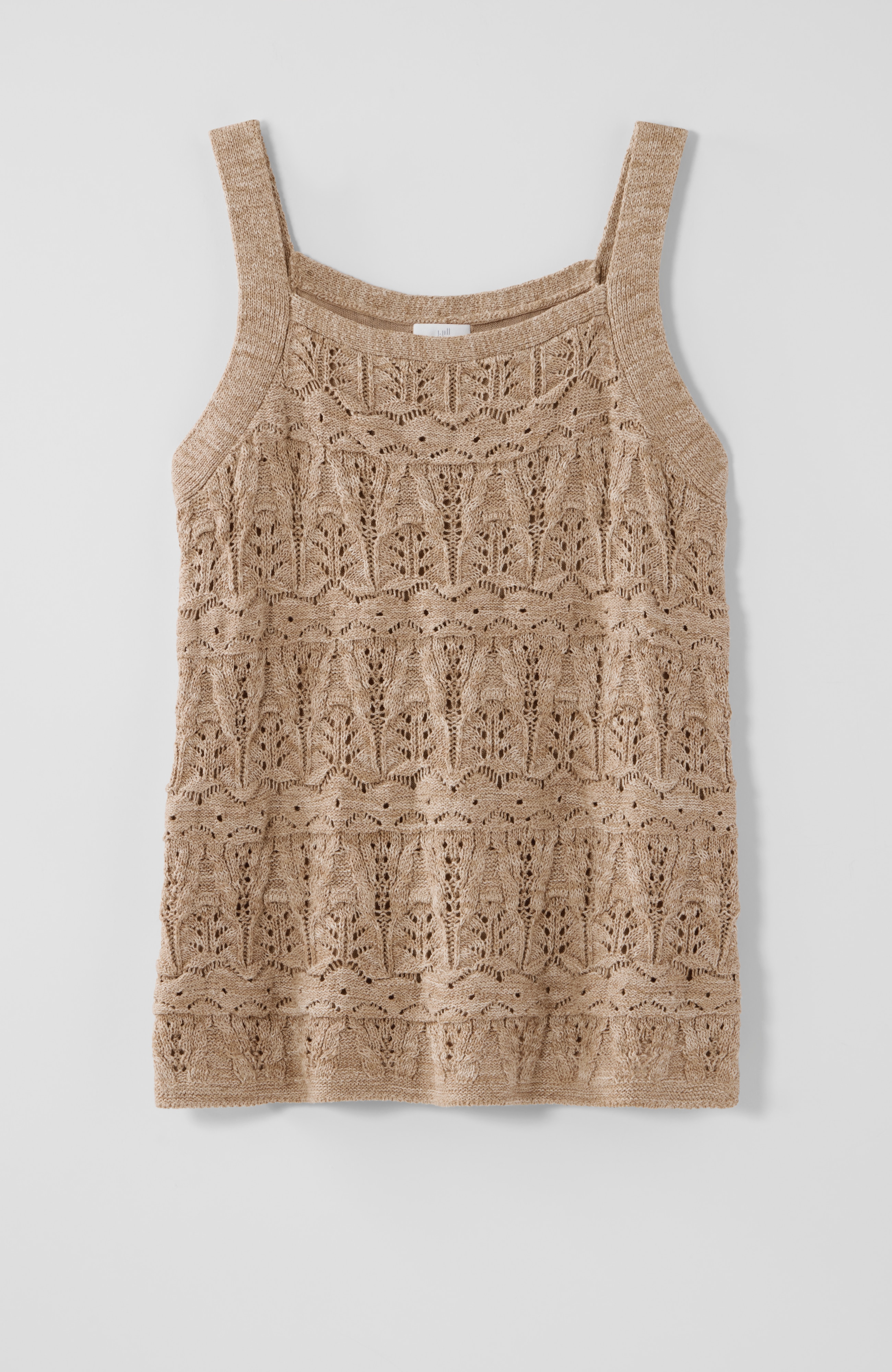 pointelle square-neck tank