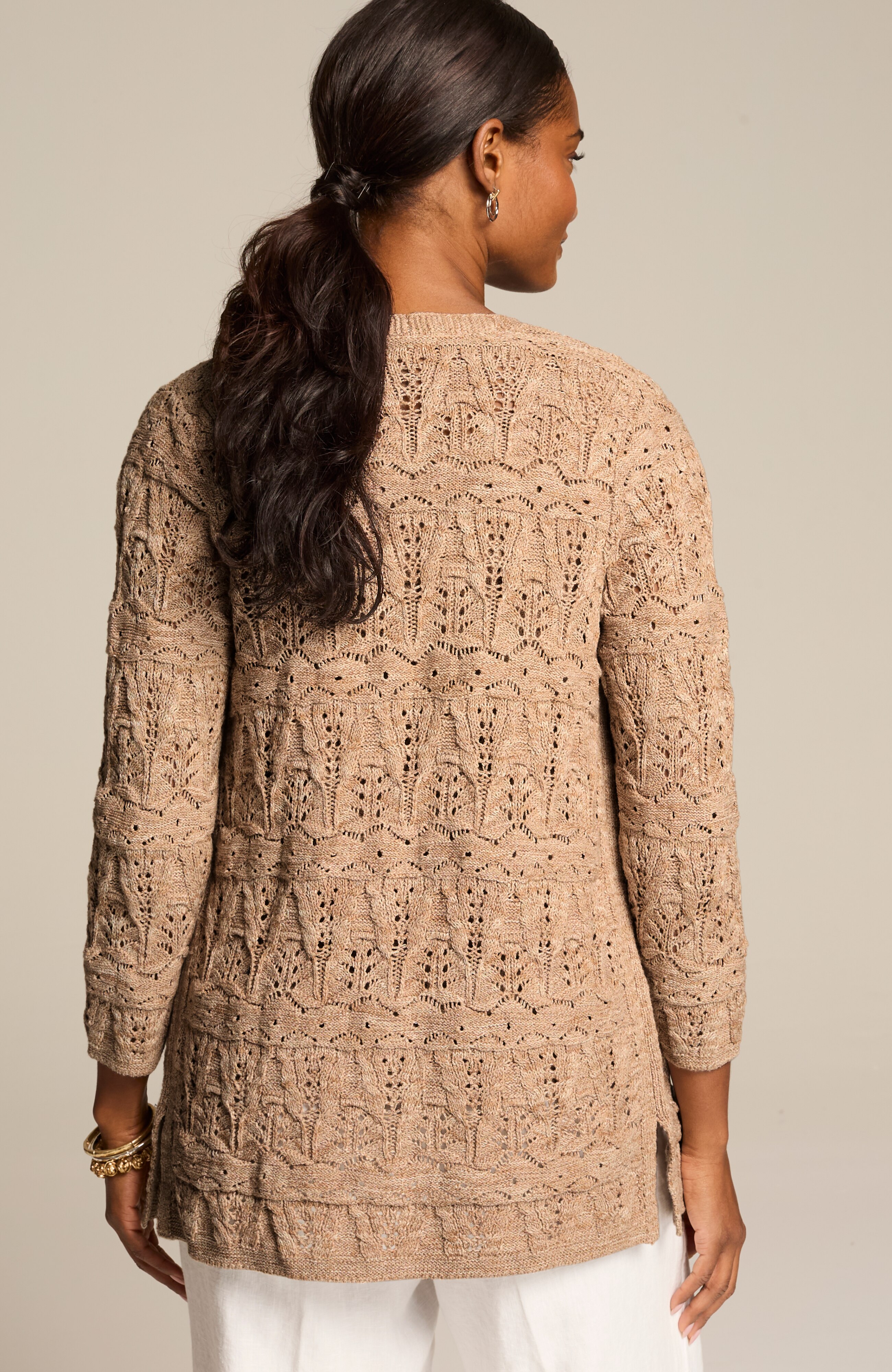トップス JJ house OJ OPEN FRONT SWEATER SHIRTS POINTELLE OPEN-FRONT CARDI | JJill