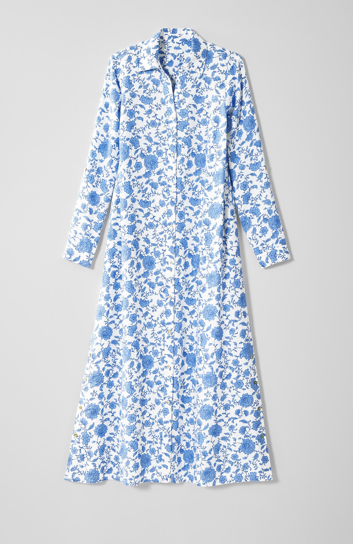 a-line linen-blend maxi dress