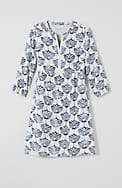 printed split-neck dress