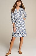 printed split-neck dress