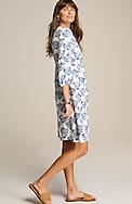 printed split-neck dress