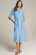 Tiered Embroidery Shirtdress