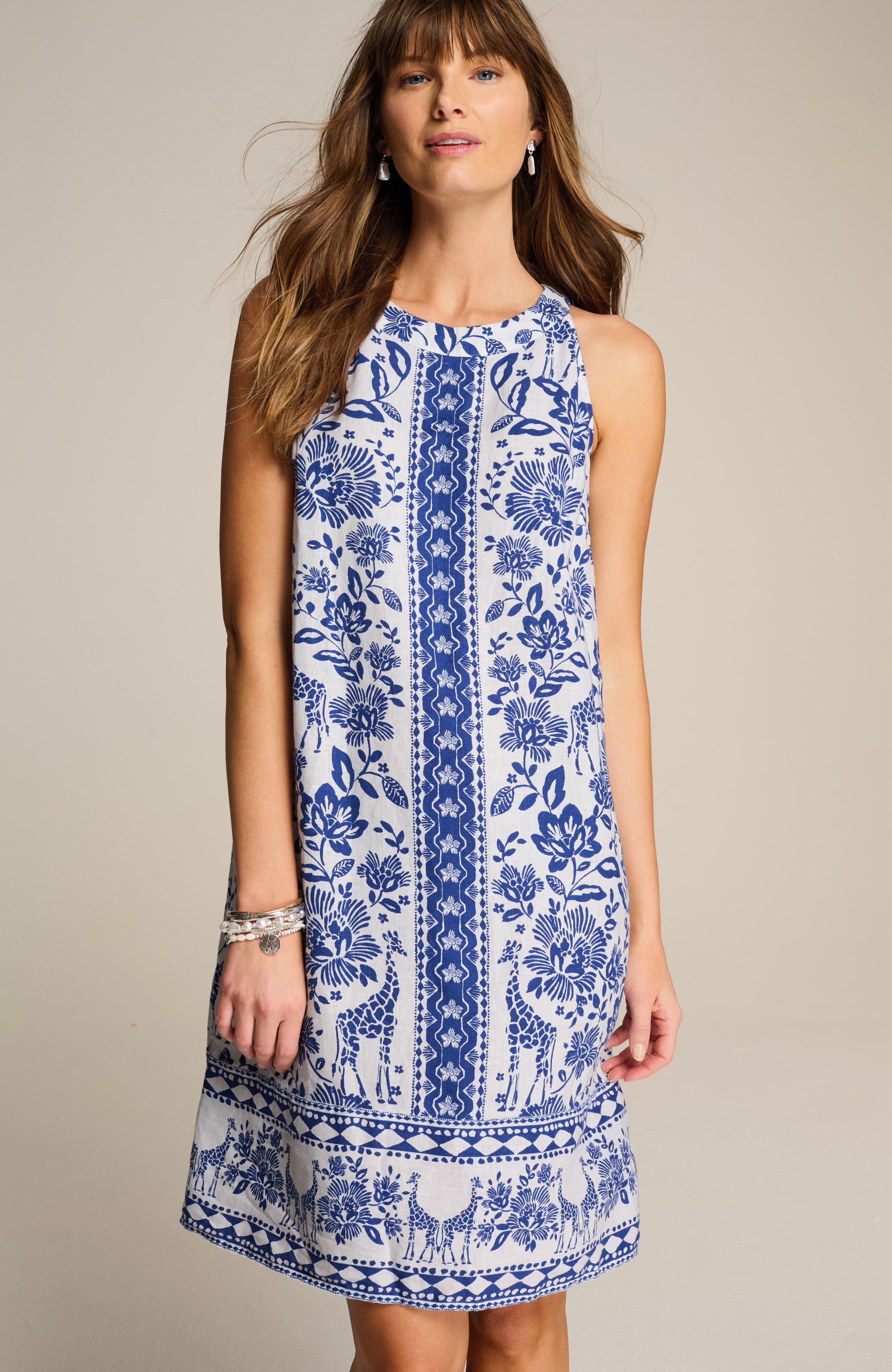printed shift dress