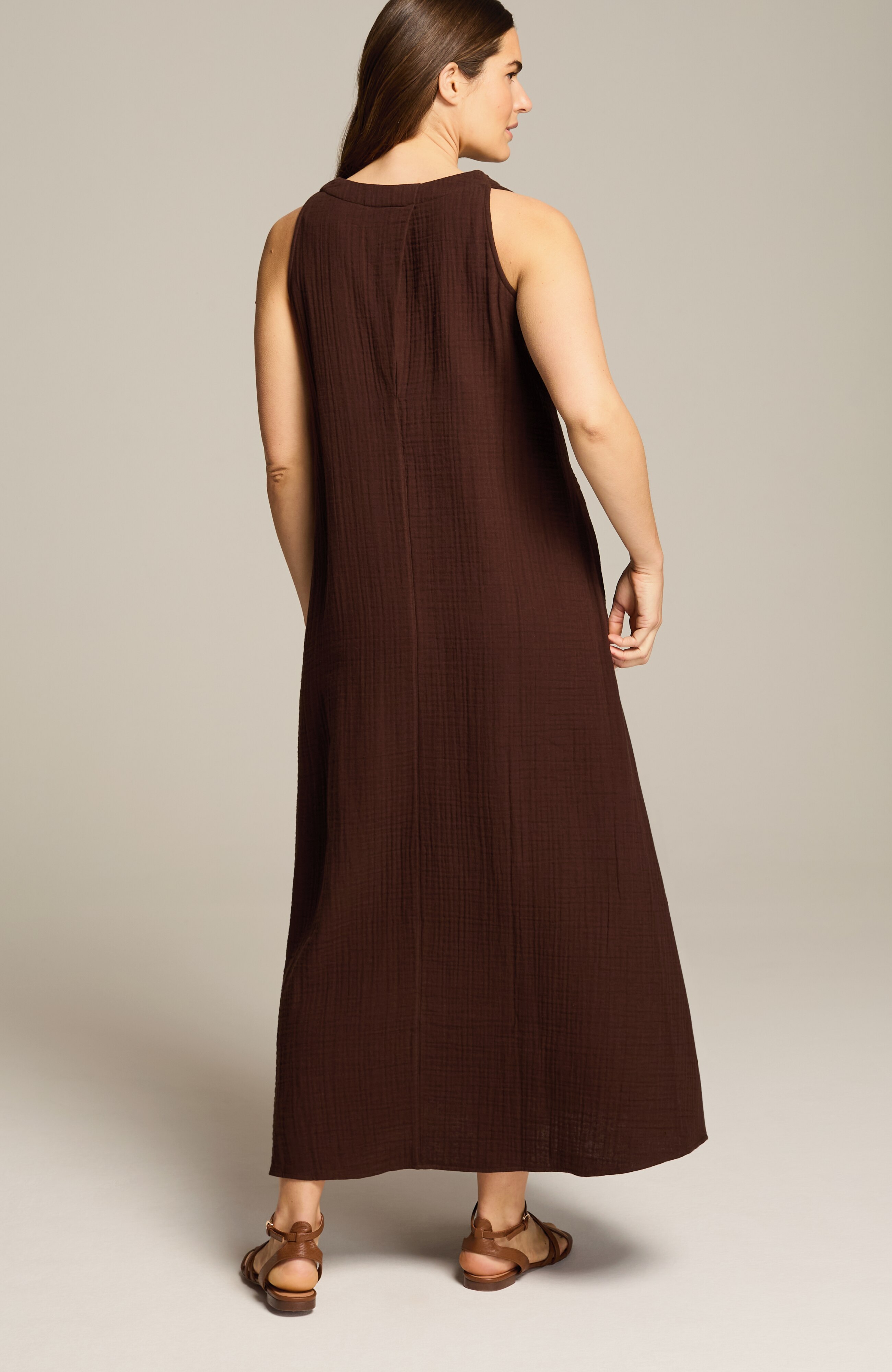 a-line cotton-gauze maxi dress