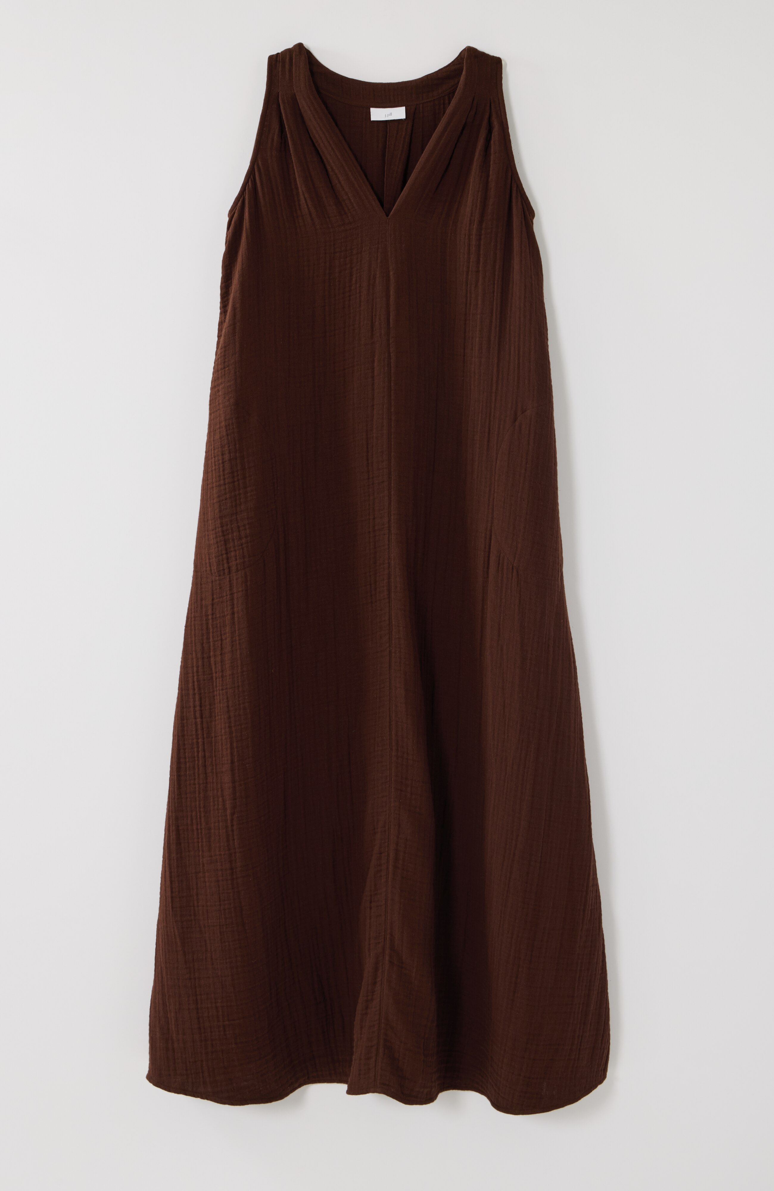 a-line cotton-gauze maxi dress