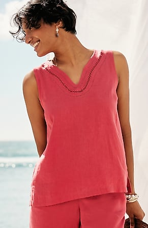 Image for Linen-Trimmed Tank