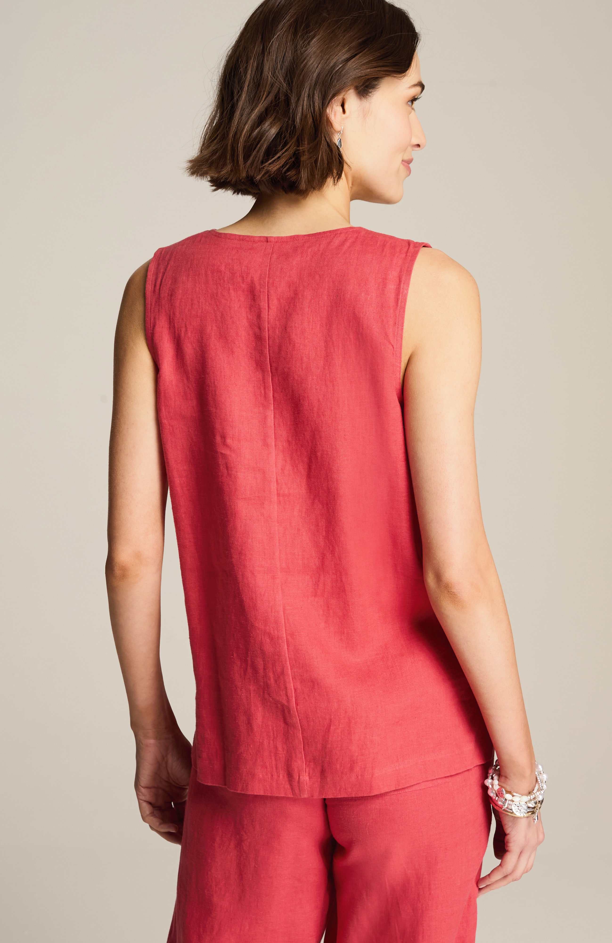 LINEN-TRIMMED TANK | JJill