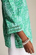 linen-blend trimmed tunic