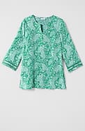 linen-blend trimmed tunic