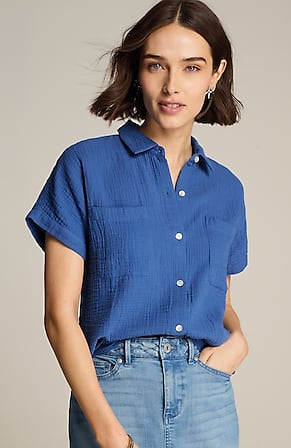 Image for Cotton-Gauze Camp Shirt