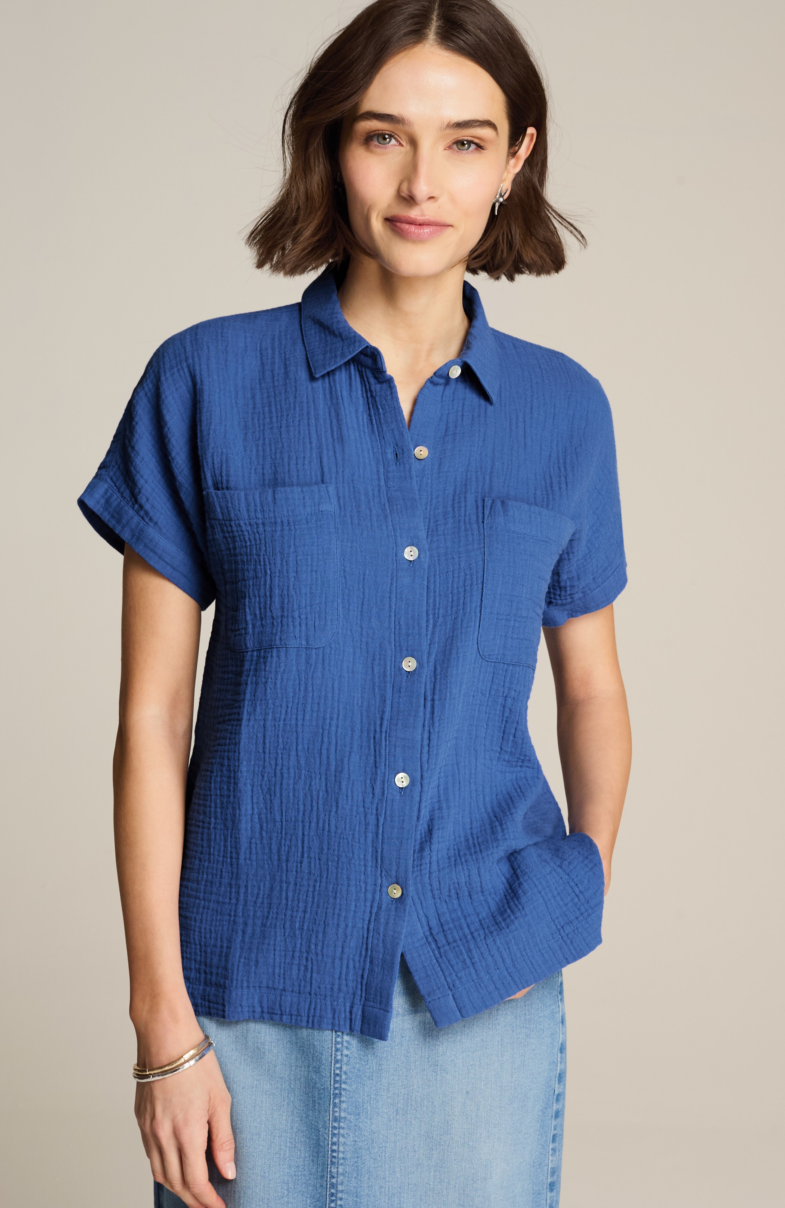 cotton-gauze camp shirt