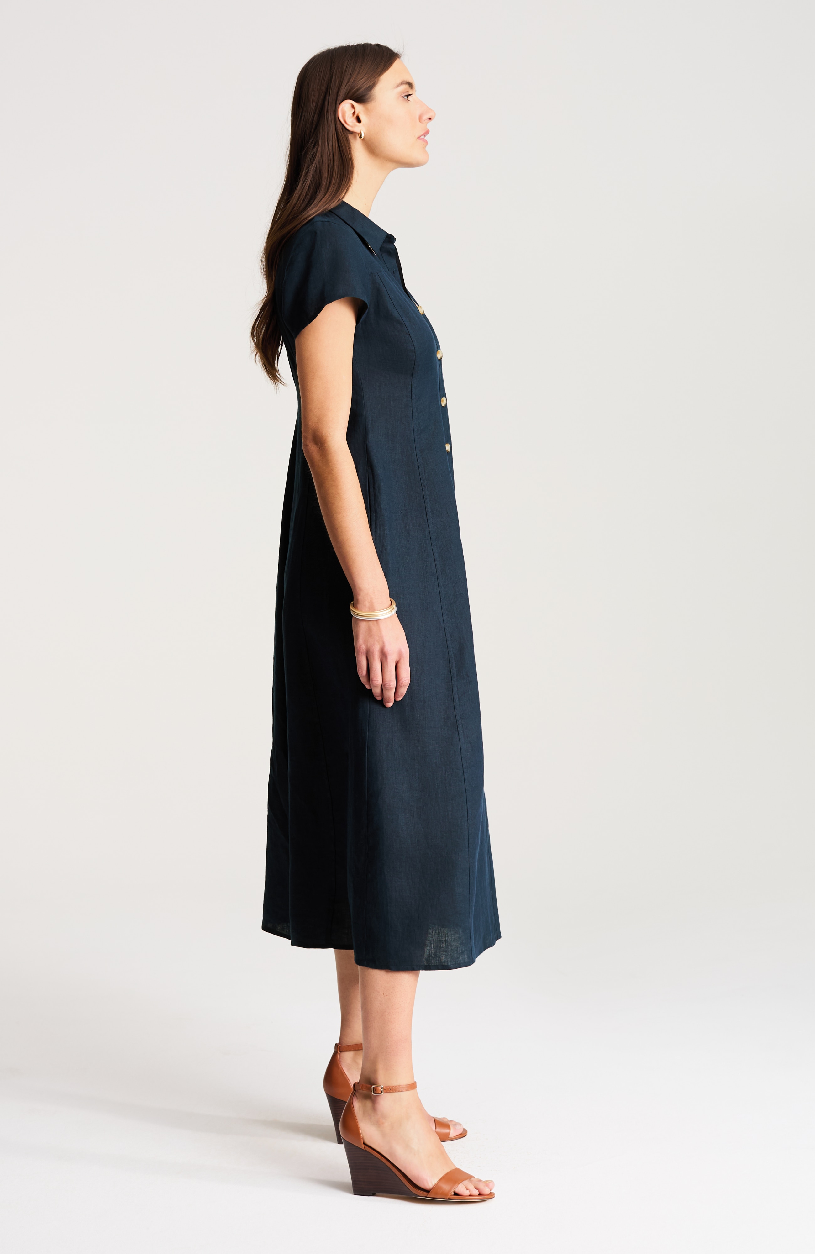 linen maxi shirtdress