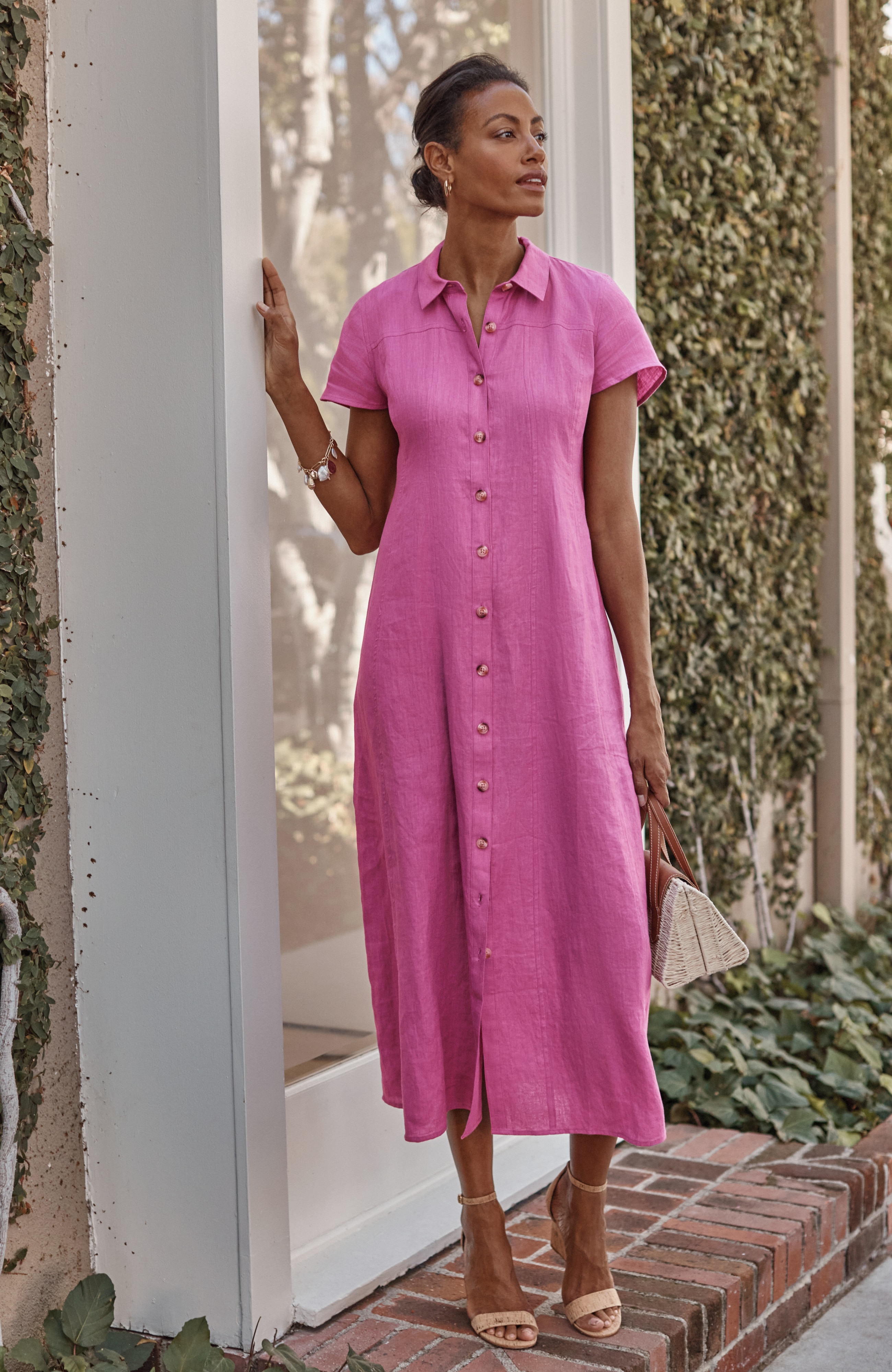 linen maxi shirtdress