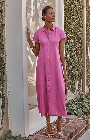 Image for Linen Maxi Shirtdress