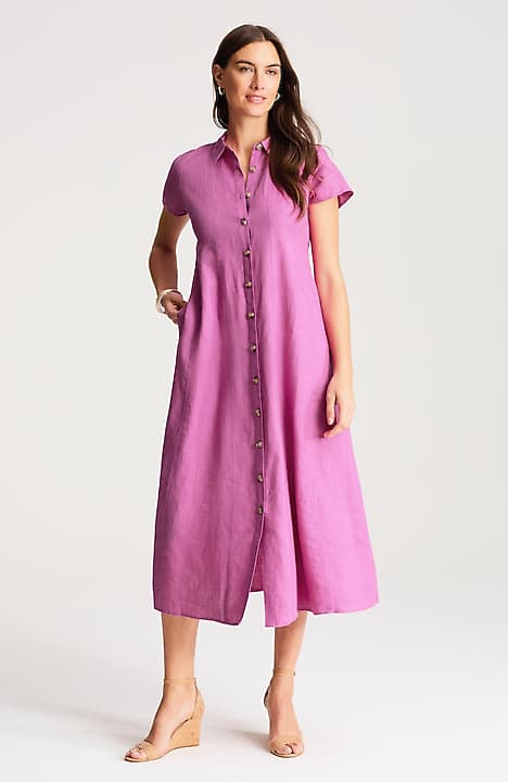 Linen Maxi Shirtdress | JJill