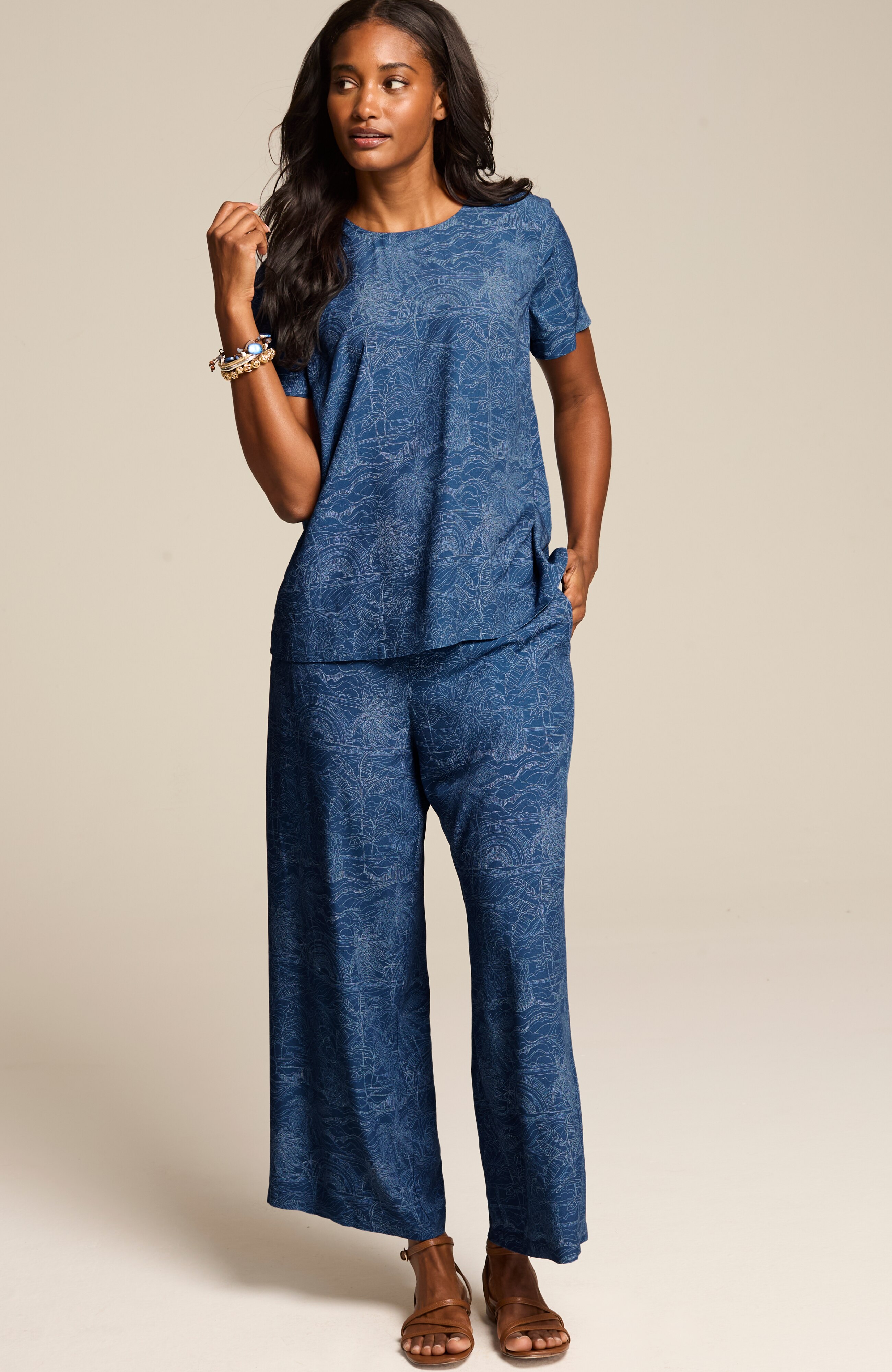 silky-soft pleat-back tee