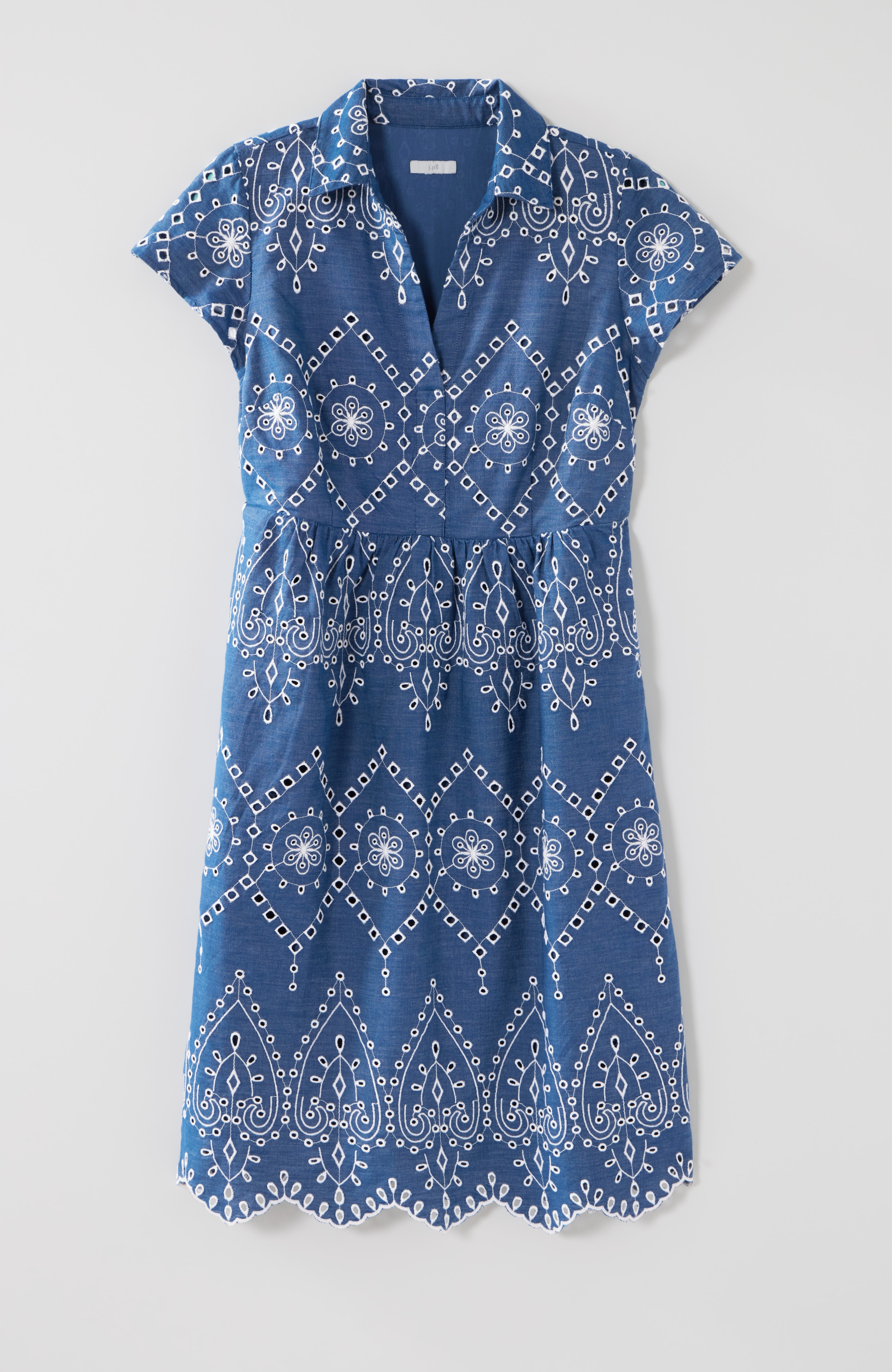 embroidered a-line shirtdress