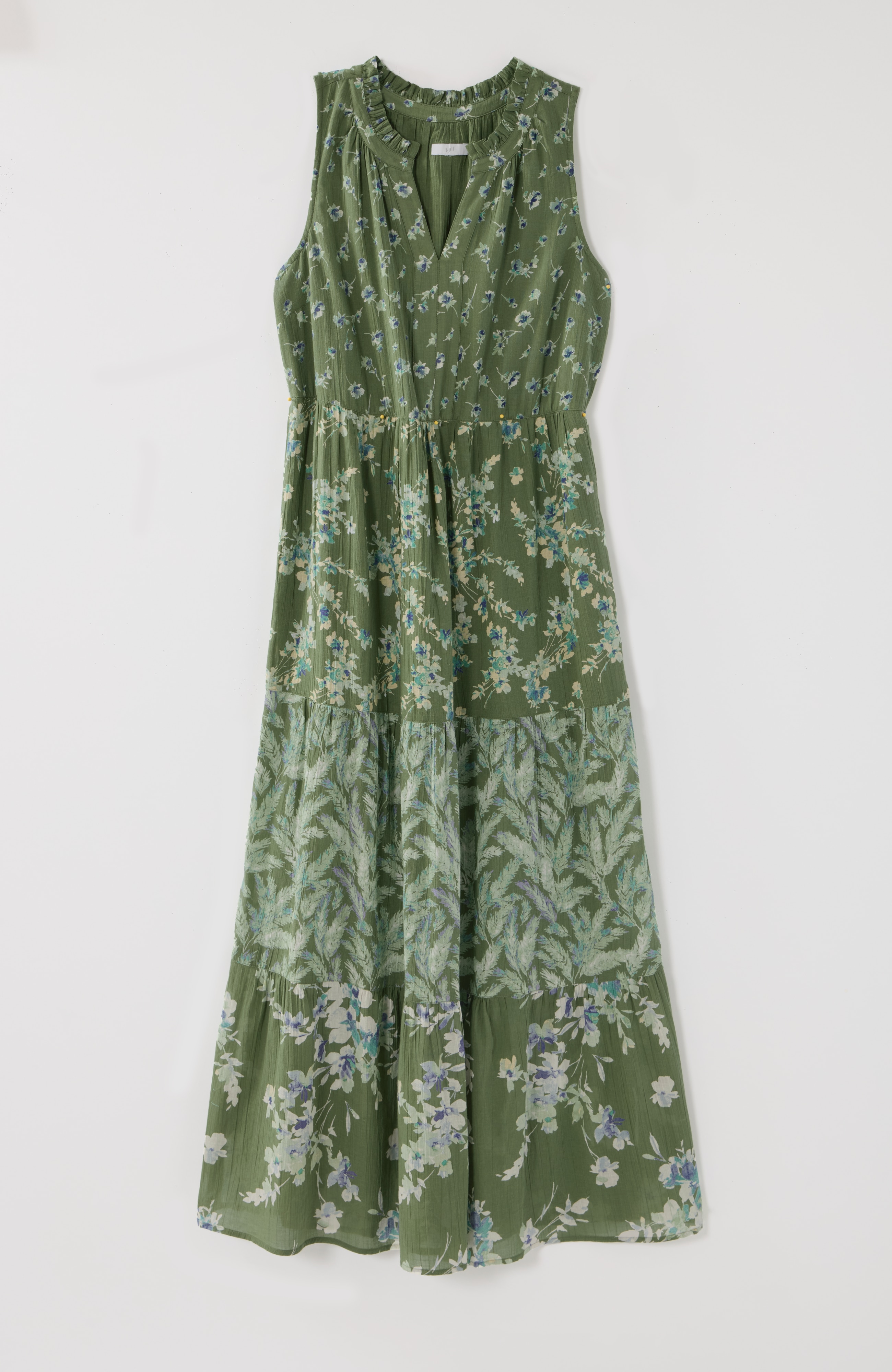 tiered printed maxi dress