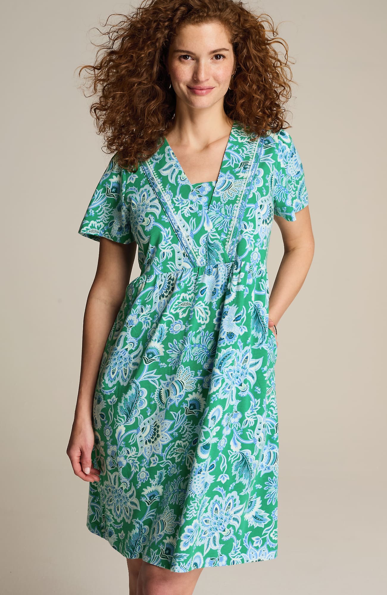 Jjill J.jill Embroidered Short-sleeve Dress