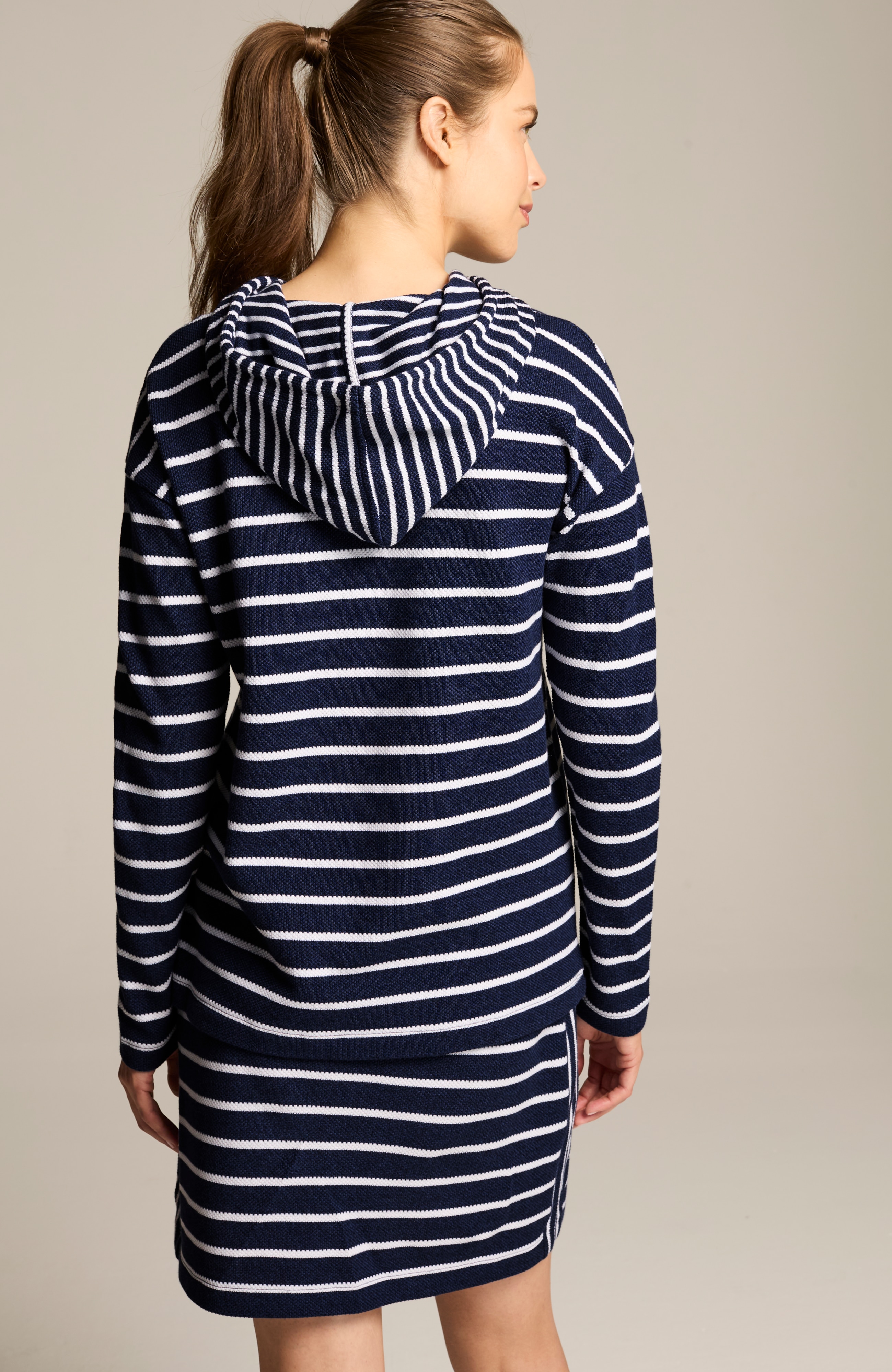 fit textured-stripes pullover