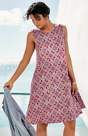 Image for Printed Sleeveless Swing Dress