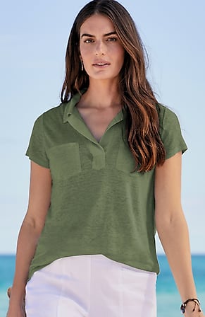 Image for Linen Patch-Pocket Tee