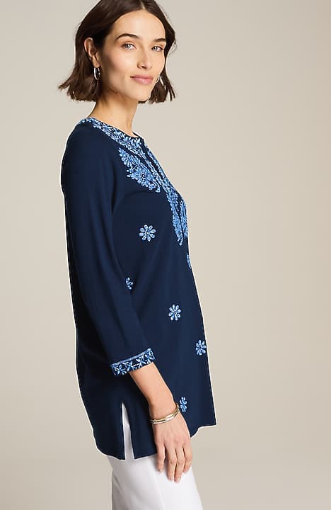 embroidered knit tunic