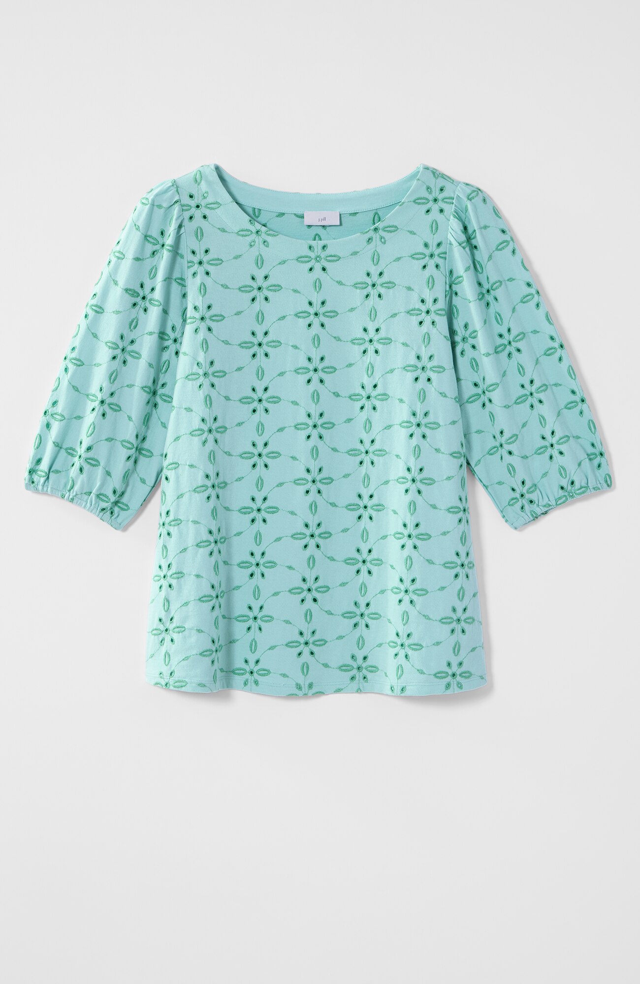 トップス Eyelet Jersey Jacquard Top - white J.Crew: Embroidered Floral Eyelet Top For Women