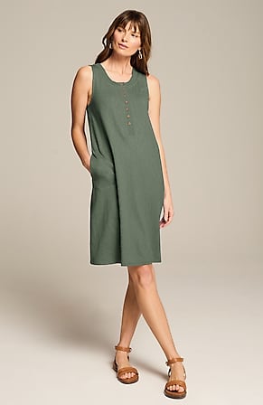 Image for Sleeveless Henley Dress