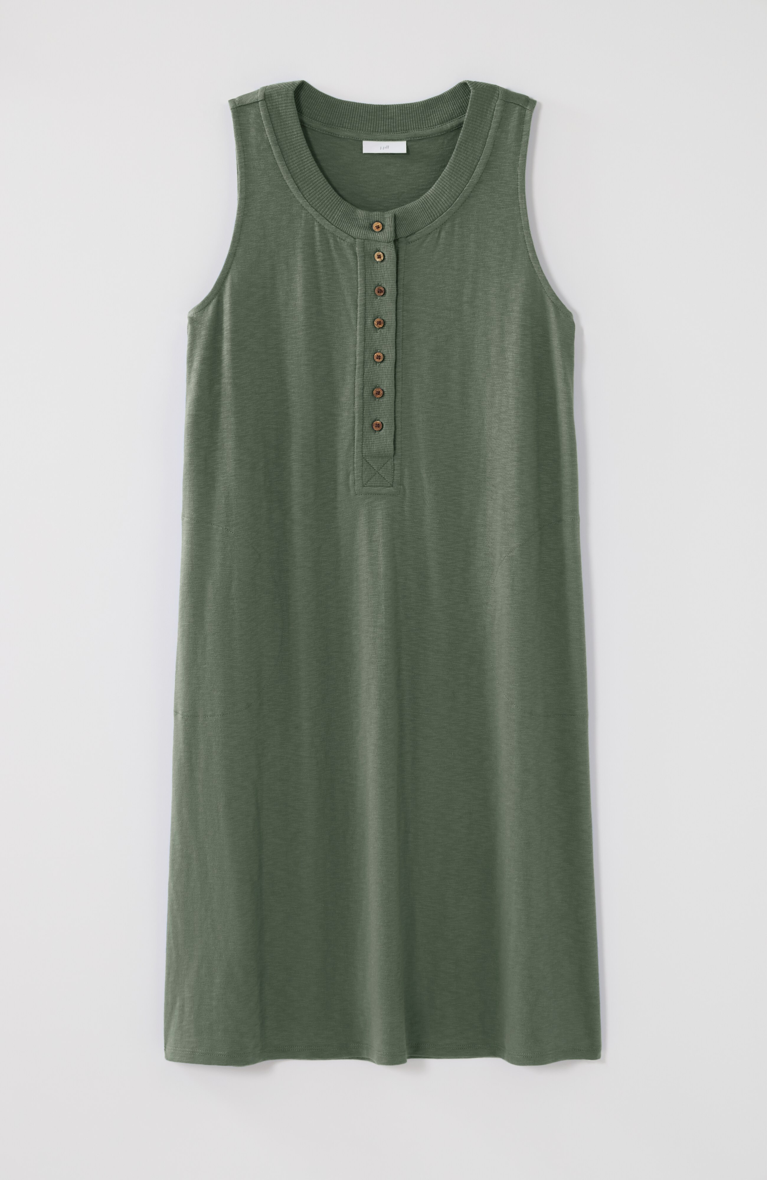 sleeveless henley dress