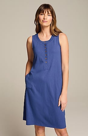 Image for Sleeveless Henley Dress