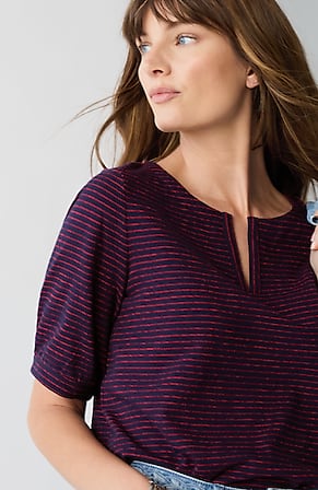 Image for Striped-Jacquard Top
