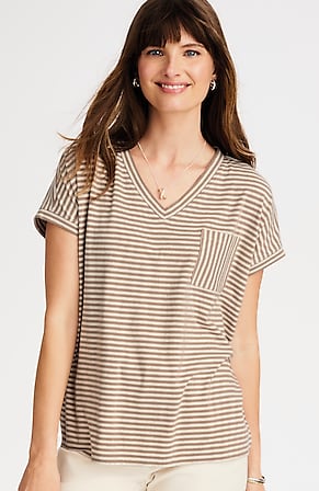 Image for Relaxed Dolman-Sleeve Striped Tee