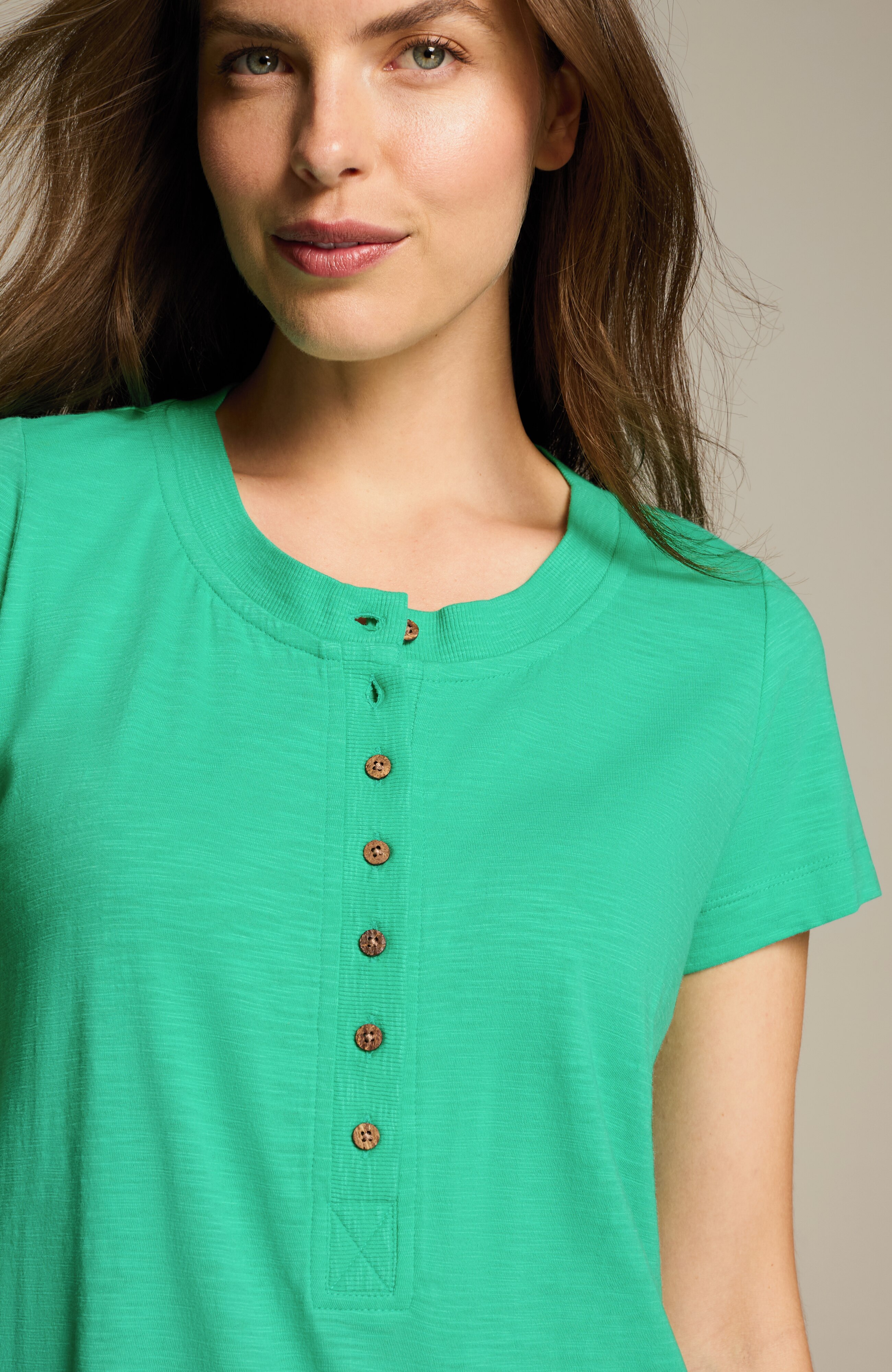SHORT-SLEEVE HENLEY TOP | JJill