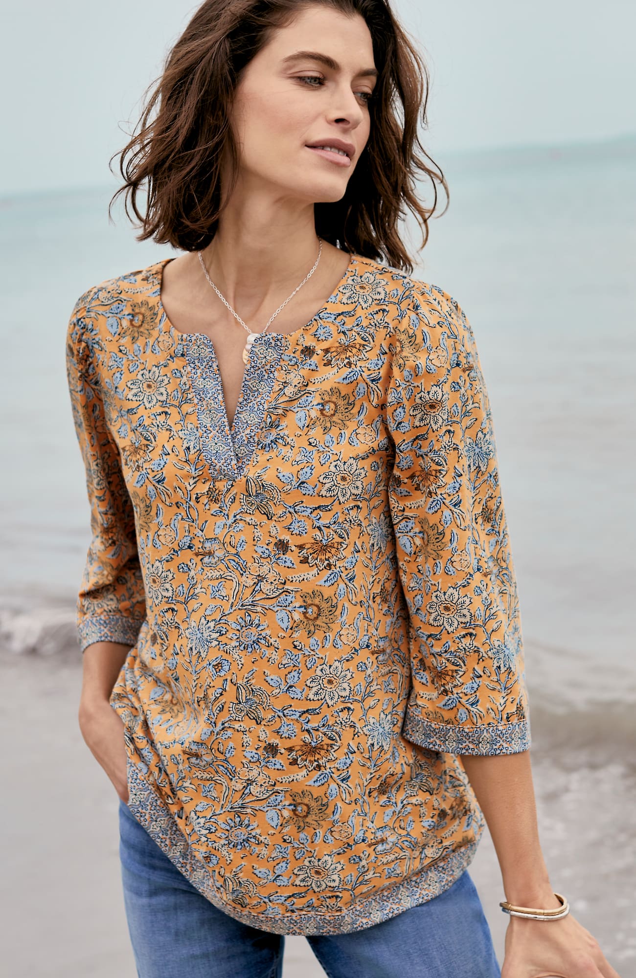 Jjill J.jill Border-printed Top