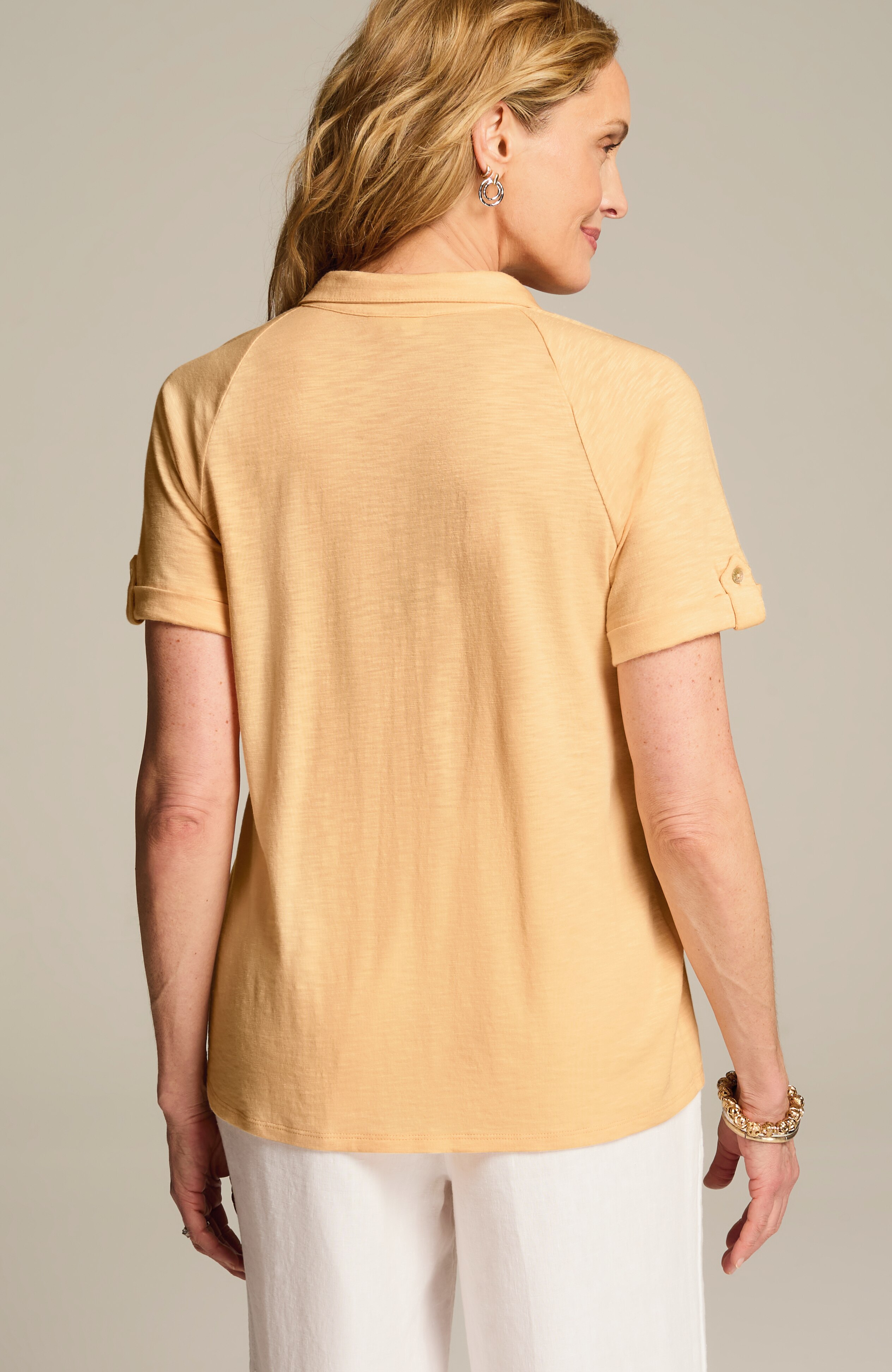 Collared Button-Front Knit Top | JJill