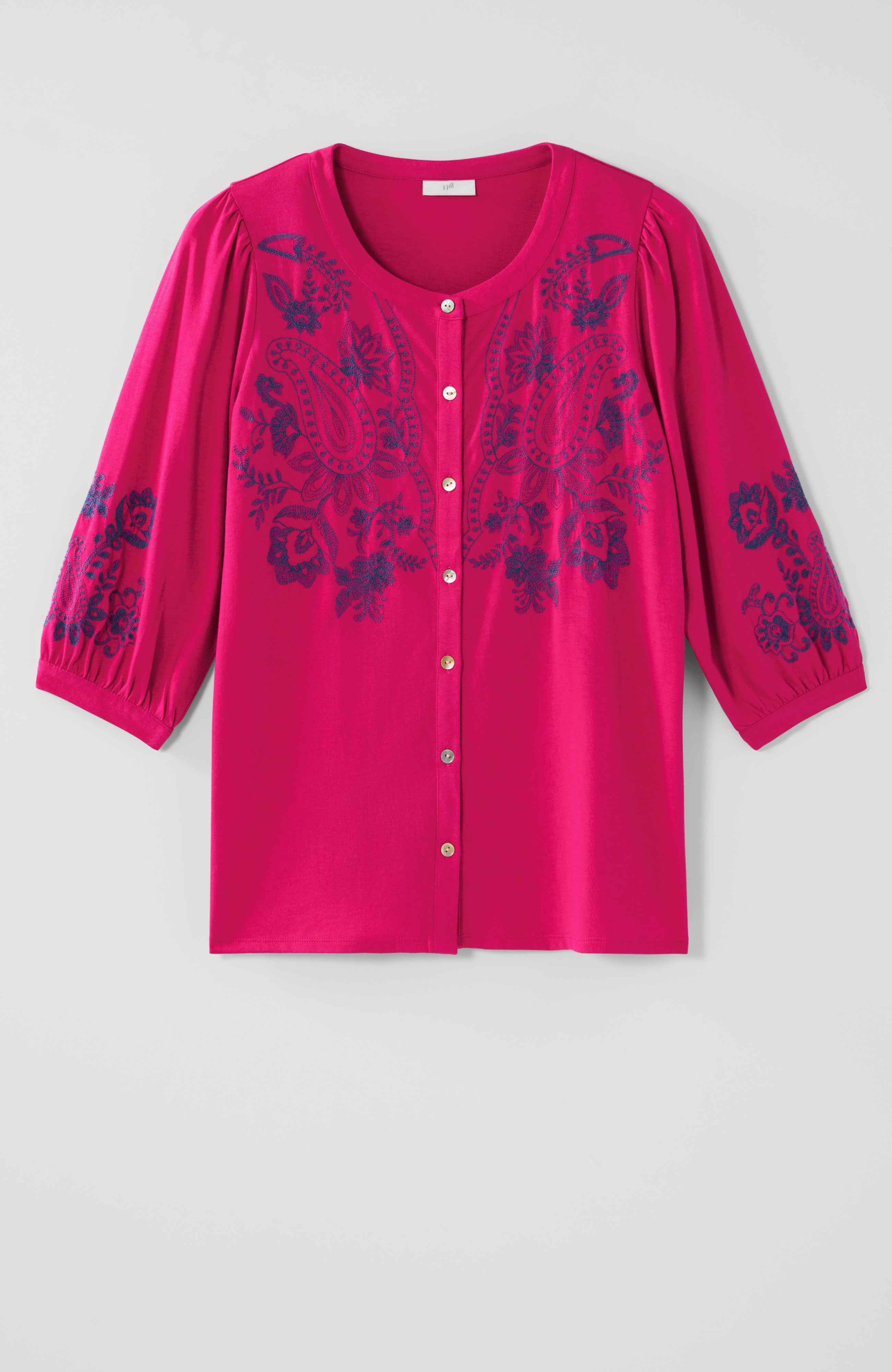 paisley-embroidered top