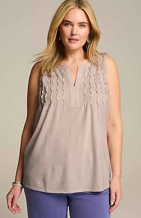 Image for Pintucked Sleeveless Top