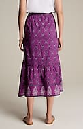printed tiered midi skirt