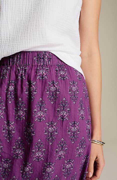 printed tiered midi skirt